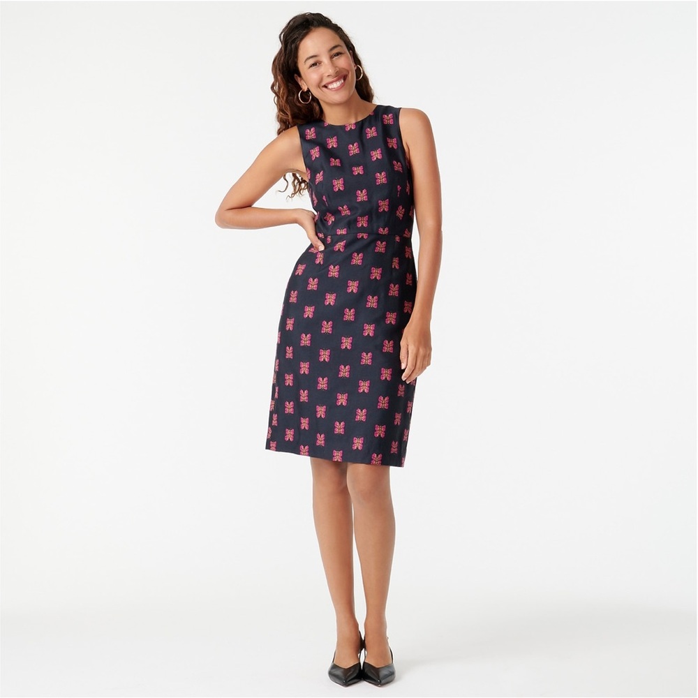 NWT J. CREW Sheath dress in butterfly jacquard